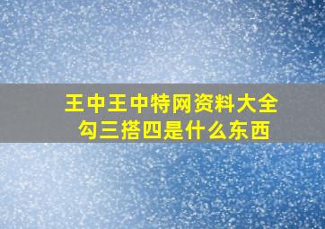 王中王中特网资料大全 勾三搭四是什么东西